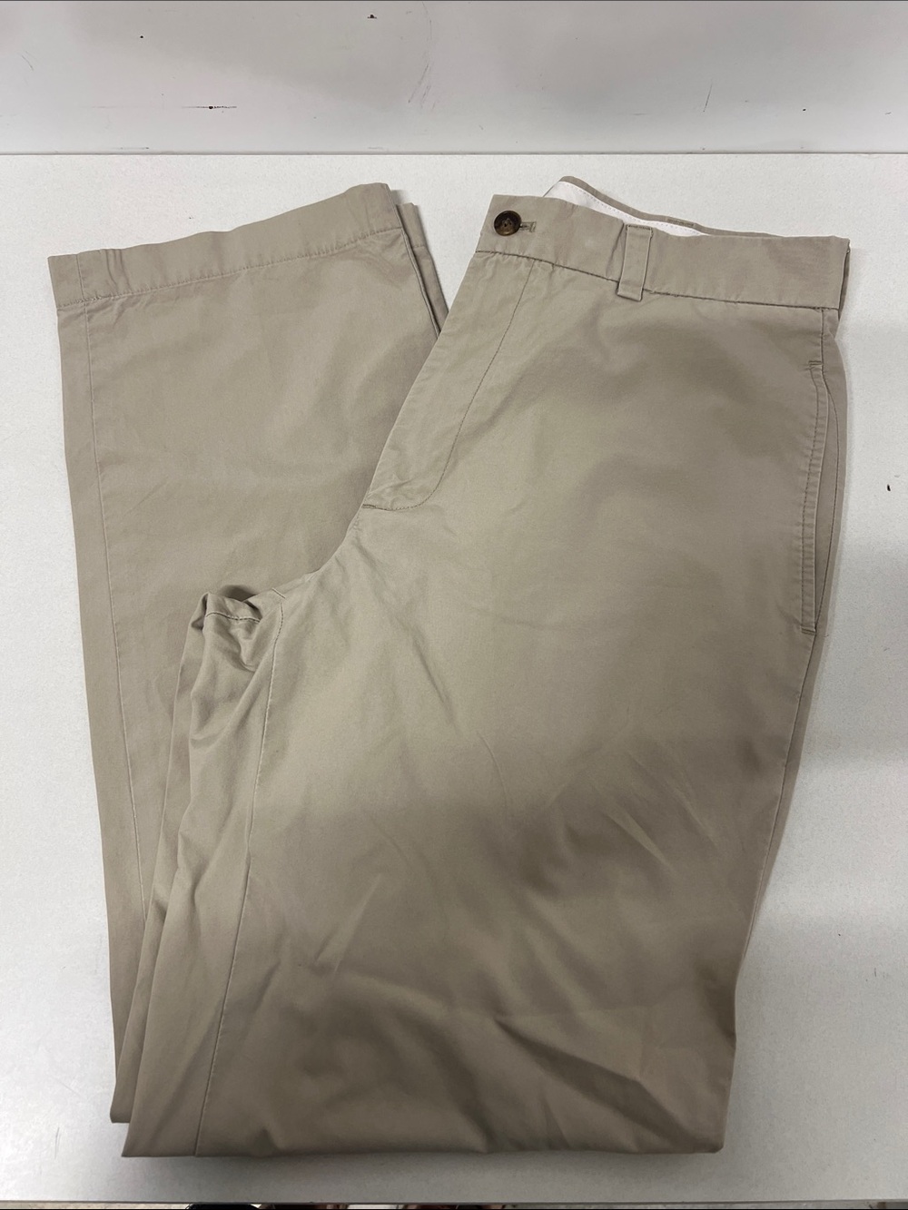 Men's Brooks Brothers 346 Khaki Pants, Flat Front, 32/32
